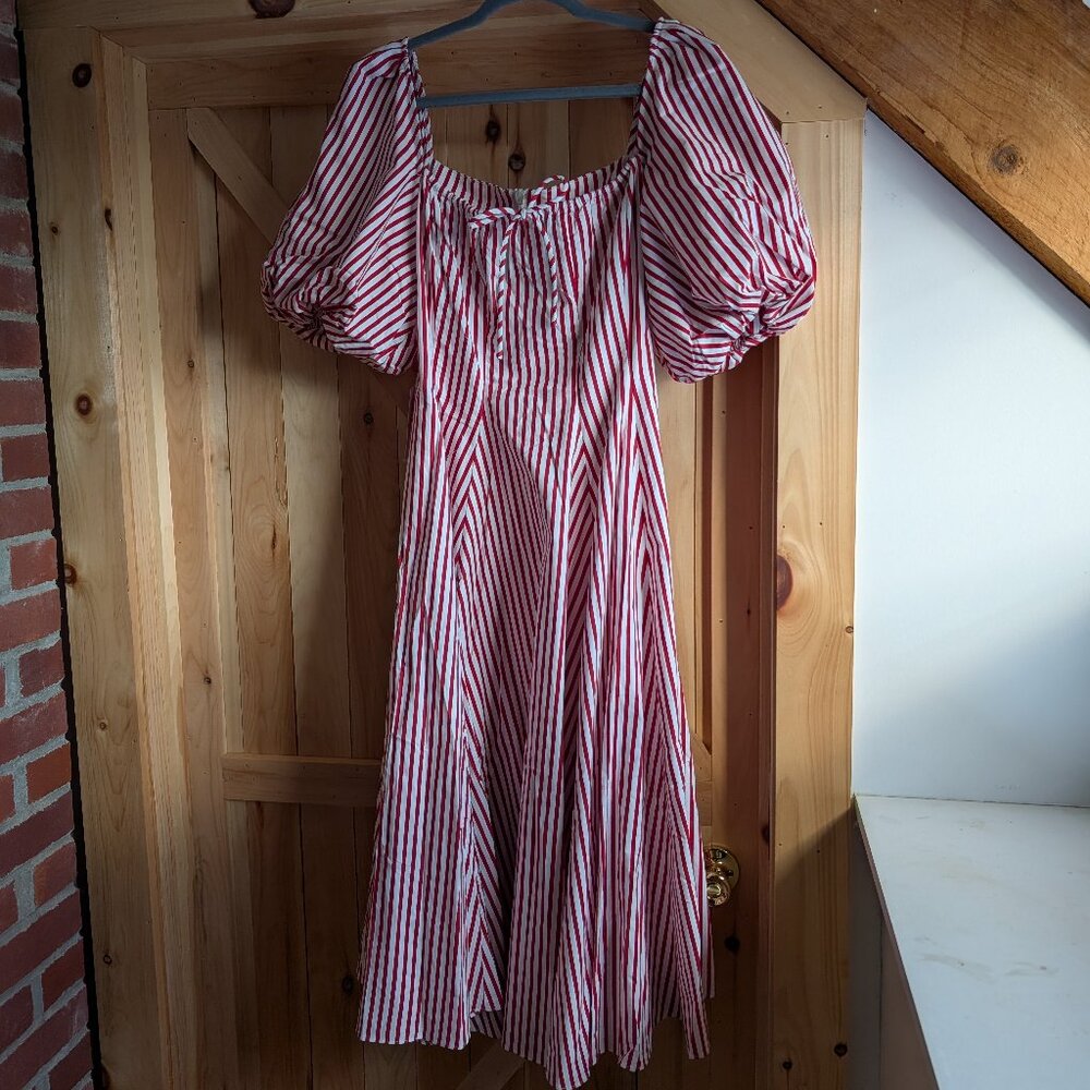 Selkie Candy Stripe Day Dress Cotton Midi